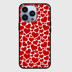 Чехол для iPhone 13 Pro Красные Сердечки love