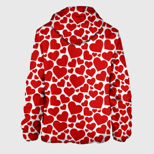 Мужская куртка 3D Красные Сердечки love, цвет 3D печать - фото 2