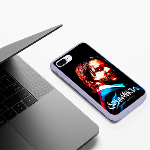 Чехол для iPhone 7Plus/8 Plus матовый Джон Уик Киану Ривз Каллиграфия, цвет светло-сиреневый - фото 5