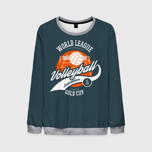 Мужской свитшот 3D Volleyball Волейбол, цвет меланж