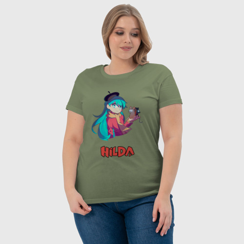 Женская футболка хлопок с принтом Хильда с лисенком рисунок, фото #4