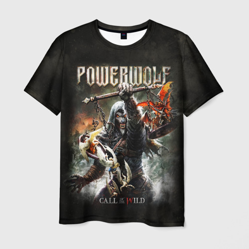 Мужская футболка с принтом Powerwolf Call of the Wild, вид спереди №1