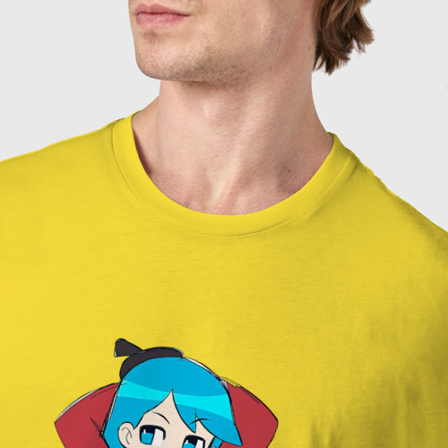 Мужская футболка хлопок Хильда стиль аниме , цвет желтый - фото 6