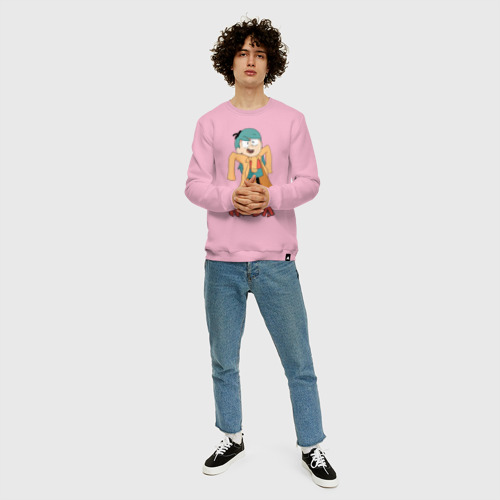 Мужской свитшот хлопок Хильда   в пальто, цвет светло-розовый - фото 5