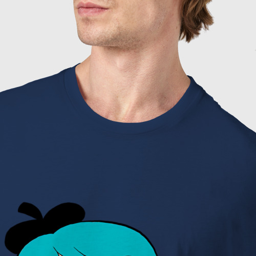 Мужская футболка хлопок Хильда обнимает лисенка, цвет темно-синий - фото 6