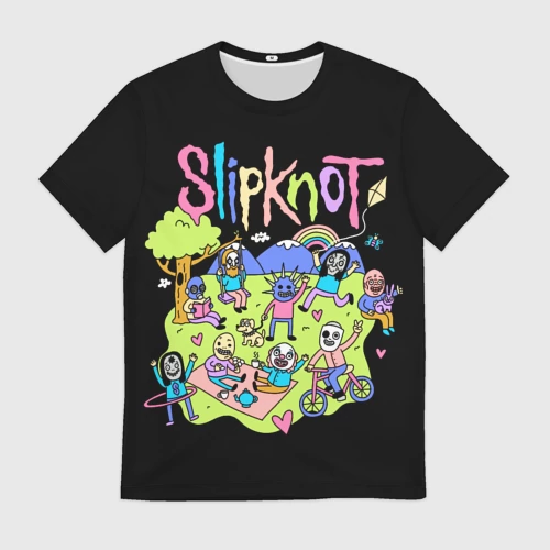 Мужская футболка 3D с принтом Slipknot cuties, вид спереди #2