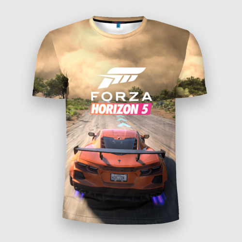 Мужская футболка 3D Slim с принтом Forza Horizon 5 Игра, вид спереди #2