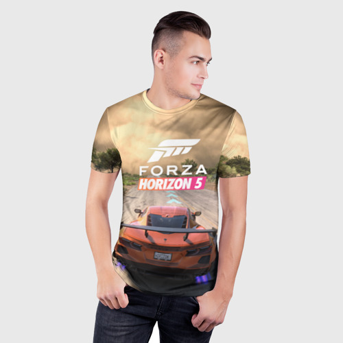 Мужская футболка 3D Slim с принтом Forza Horizon 5 Игра, фото на моделе #1