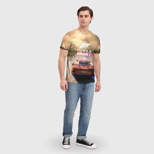 Мужская футболка 3D с принтом Forza Horizon 5 Игра, вид сбоку #3