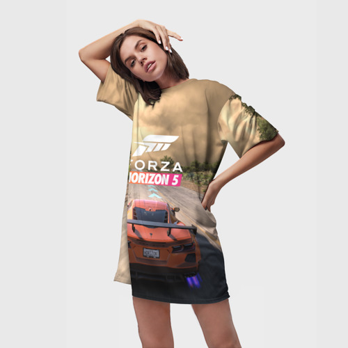 Платье-футболка 3D Forza Horizon 5 Игра, цвет 3D печать - фото 3