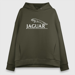 Женское худи Oversize хлопок Jaguar, Ягуар Логотип