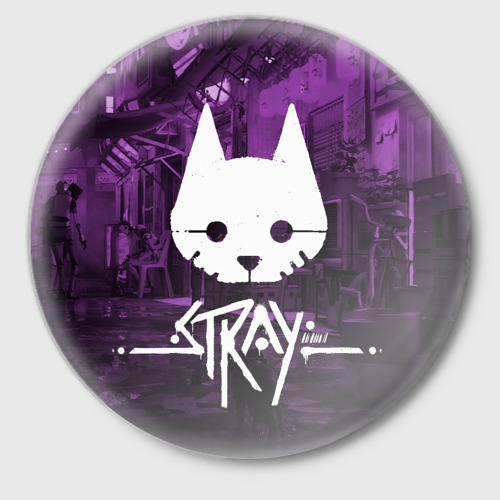 Значок с принтом Stray игра, вид спереди №1