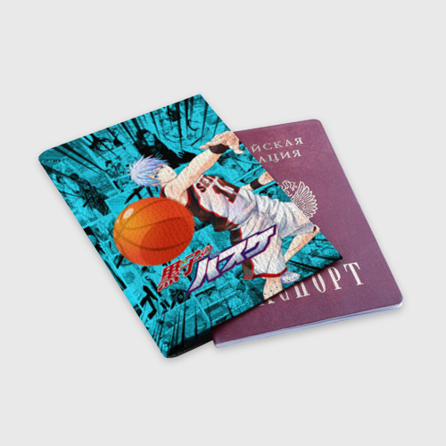 Обложка для паспорта матовая кожа Баскетбол Куроко, Куроко Тецуя, цвет черный - фото 3