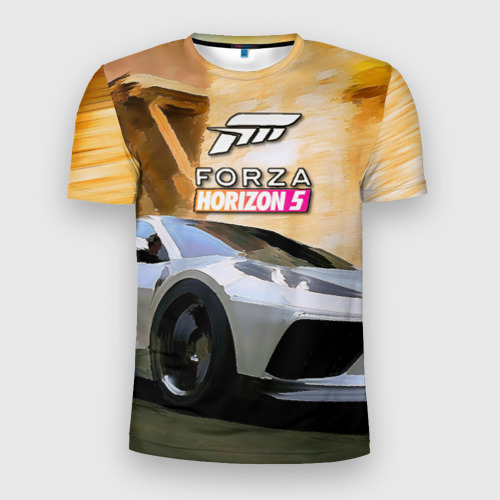 Мужская футболка 3D Slim с принтом Игрище Forza Horizon 5, вид спереди #2