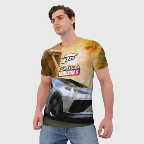 Мужская футболка 3D с принтом Игрище Forza Horizon 5, фото на моделе #1