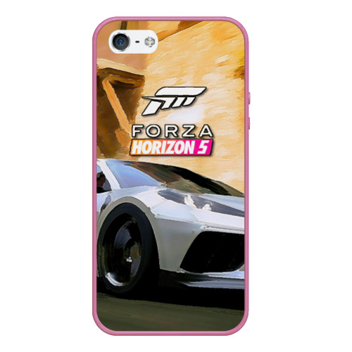 Чехол для iPhone 5/5S матовый Игрище Forza Horizon 5, цвет малиновый