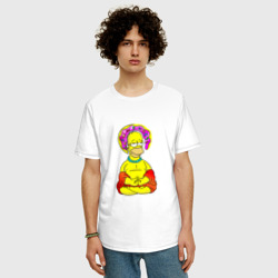 Мужская футболка хлопок Oversize Гомер - бог пончиков - фото 2