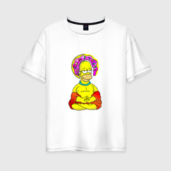 Гомер - бог пончиков – Женская футболка хлопок Oversize с принтом купить со скидкой в -16%