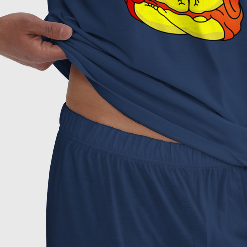 Мужская пижама хлопок Гомер - бог пончиков, цвет темно-синий - фото 6