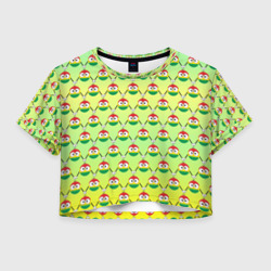 Женская футболка Crop-top 3D Регги смайл слэм