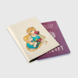 Обложка для паспорта матовая кожа Линк и Зельда с яблоками - фото 2