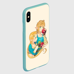 Чехол для iPhone XS Max матовый Линк и Зельда с яблоками - фото 2