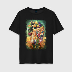 Женская футболка хлопок Oversize Легенда о Зельде арт