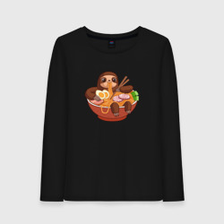 Женский лонгслив хлопок Cute Sloth Ramen Noodles