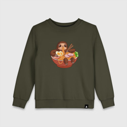 Детский свитшот хлопок Cute Sloth Ramen Noodles