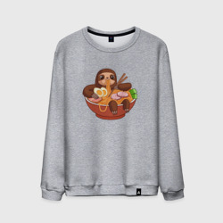 Мужской свитшот хлопок Cute Sloth Ramen Noodles