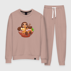 Женский костюм хлопок Cute Sloth Ramen Noodles