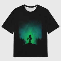 Женская футболка oversize 3D Линк на холме