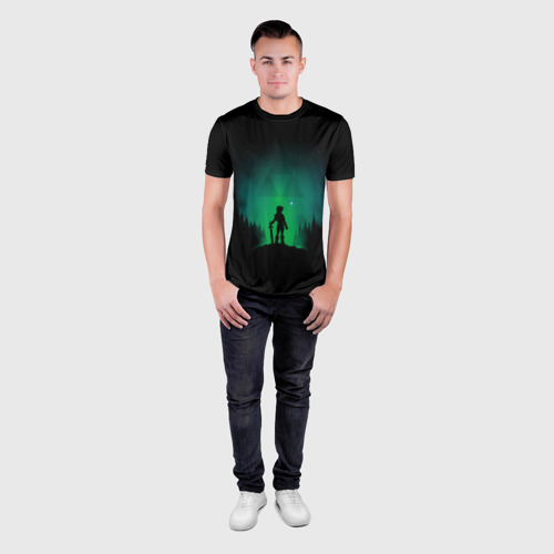 Мужская футболка 3D Slim Линк на холме, цвет 3D печать - фото 4