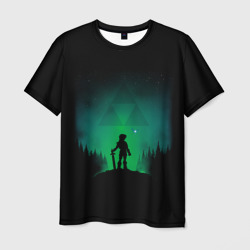 Мужская футболка 3D Линк на холме