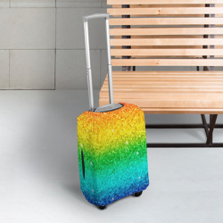 Чехол для чемодана 3D Блестки радуга - фото 2