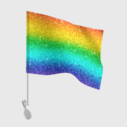 Флаг для автомобиля Блестки радуга