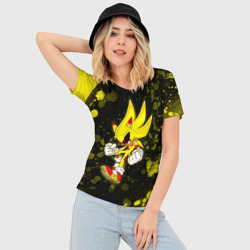 Женская футболка 3D Slim Sonic EXE + Краски - фото 2