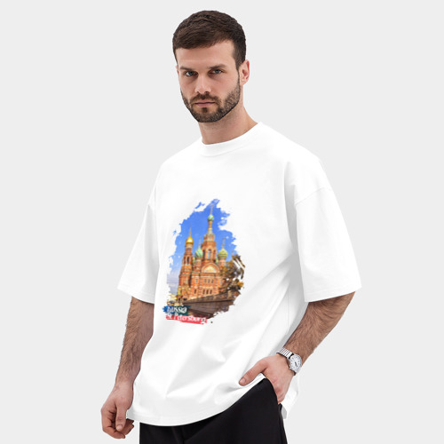 Мужская футболка Oversize хлопок premium Путешествие. Санкт-Петербург. Россия - фото 5