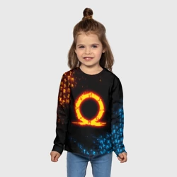 Детский лонгслив 3D God of war Cratos fire symbol rune - фото 2