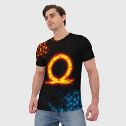 Мужская футболка 3D God of war Cratos fire symbol rune - фото 2