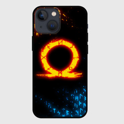 Чехол для iPhone 13 mini God of war Cratos fire symbol rune