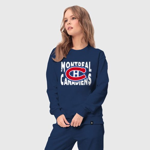 Женский костюм хлопок Монреаль Канадиенс, Montreal Canadiens, цвет темно-синий - фото 5