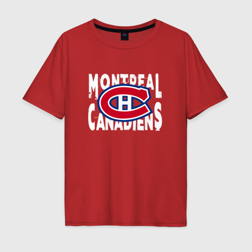 Мужская футболка хлопок Oversize с принтом Монреаль Канадиенс, Montreal Canadiens, вид спереди #2