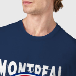Футболка с принтом Монреаль Канадиенс, Montreal Canadiens для женщины, вид на модели спереди №4. Цвет основы: темно-синий