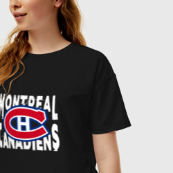 Женская футболка хлопок Oversize Монреаль Канадиенс, Montreal Canadiens - фото 2