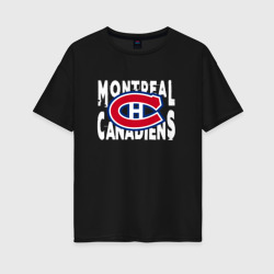 Женская футболка хлопок Oversize Монреаль Канадиенс, Montreal Canadiens