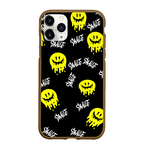 Чехол для iPhone 11 Pro Max матовый Smile| smile| граффити, цвет коричневый