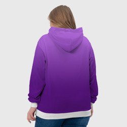 Толстовка с принтом Красивый фиолетовый градиент для женщины, вид на модели сзади №3. Цвет основы: белый