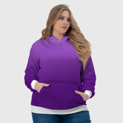 Толстовка с принтом Красивый фиолетовый градиент для женщины, вид на модели спереди №4. Цвет основы: белый