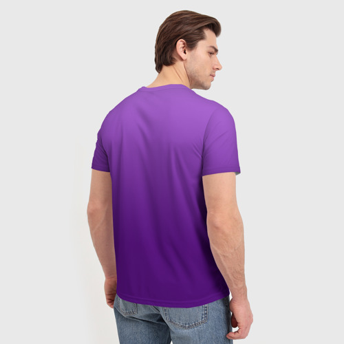 Мужская футболка 3D Красивый фиолетовый градиент, цвет 3D печать - фото 4